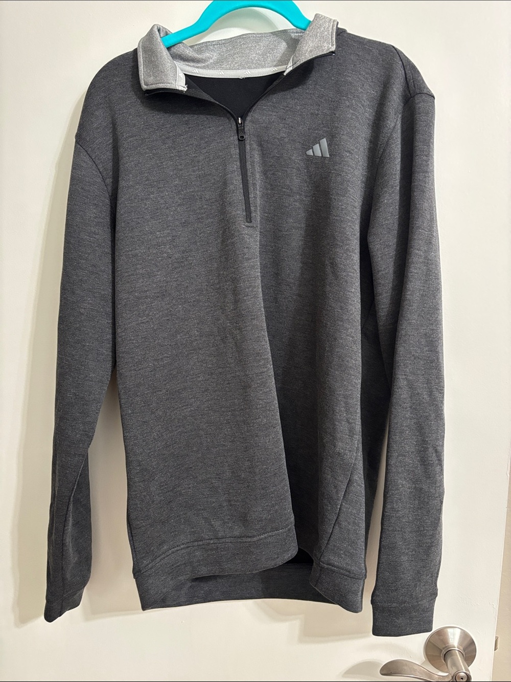 adidas Men's Dark Gray Quarter-Zip Pullover Sweater